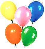 Conjunto de 5 globos de colores (Servicio slo en Santiago-Este producto se vende slo como complemento de un arreglo floral). 
Un toque de alegría... 
