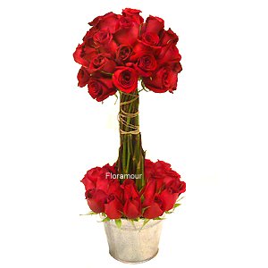 Arbolito decorativo hecho de rosas (S�lo Santiago de Chile)
