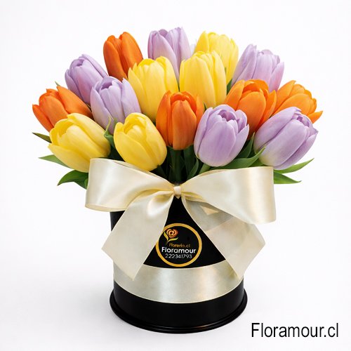 C&aacute;lida presentaci&oacute;n de tulipanes importados excelente duraci&oacute;n