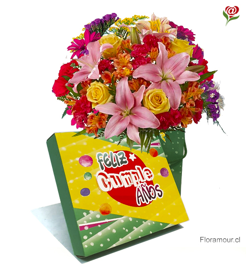 Disponible para envíos a todas las comunas de la Región Metropolitana de Santiago. Selecciones colorido de las flores: