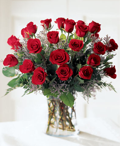 Florero de vidrio con 24 rosas seleccionadas
Seleccione el color de las rosas.
 